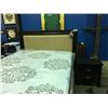 Image 2 : 3 PIECE QUEEN SIZED BEDROOM SUITE - HEAD BOARD, FOOT BOARD, RAILS & 2 TWO DRAWER NIGHT STANDS