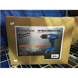 PREMIUM 18 VOLT NICAD CORDLESS DRILL