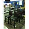 Image 2 : SET OF 6 BROWN LEATHER  COUNTER HEIGHT SIDE CHAIRS