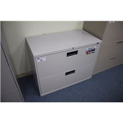 GREY 2 DRAWER LATERAL FILE CABINET