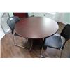 Image 2 : CHERRY SINGLE PEDESTAL DESK AND ROUND CONFERENCE TABLE