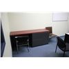 Image 2 : CONTENTS OF OFFICE INCLUDES, DESK, TASK CHAIR, 3 CLIENT CHAIRS, CREDENZA, FILE CABINET