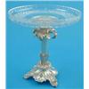 Image 1 : A Victorian silver centrepiece, with later cut glass bowl and foliate stem, on scroll feet, 9.5in...