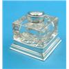 Image 1 : A George V silver mounted square glass inkwell....