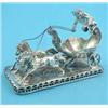 Image 1 : A Continental white metal model of a chariot with cherub overhead, 5ins....