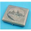 Image 1 : A Russian 84 zolotnik and niello cigarette case, decorated with a troika, 1892, 3.5ins....