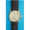 Image 1 : A lady's 18ct gold Rolex Oyster Perpetual Datejust wrist watch, on brown leather strap...