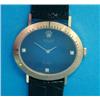 Image 1 : A gentleman's 18ct gold Rolex Cellini, with oval case, diamond set blue dial and black crocodile...