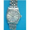 Image 1 : A gentleman's steel Rolex Oyster Perpetual Datejust wrist watch, with 18ct. white gold bezel and...