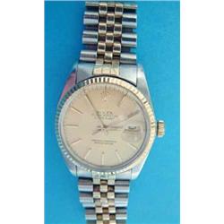 A gentleman's 18ct gold and steel Rolex Oyster Perpetual Datejust wrist watch, with gilt dial and...