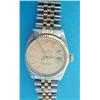 Image 1 : A gentleman's 18ct gold and steel Rolex Oyster Perpetual Datejust wrist watch, with gilt dial and...