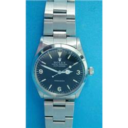 A gentleman's steel Rolex Oyster Perpetual Explorer wrist watch with steel bracelet....