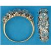 Image 1 : A Victorian gold 5 stone diamond half hoop ring, set old brilliant cut cushion shape stones...