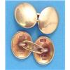 Image 1 : A pair of 18ct gold plain oval cufflinks, 15.7grms...