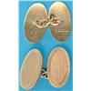 Image 1 : A pair of 18ct gold engine turned oval cufflinks, with chain link connections, 13.5grms, together...