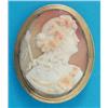 Image 1 : A Victorian shell cameo brooch, carved with a profile study of a bacchante, in gilt metal frame,...
