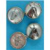 Image 1 : A pair of 18ct gold mounted reverse intaglio crystal cufflinks, painted horse heads, (a.f)...