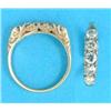 Image 1 : A Victorian gold 5-stone diamond half hoop ring, with scroll carved gallery and shoulders...