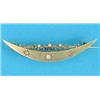 Image 1 : A Victorian gold crescent moon brooch, gypsy set 3 diamonds...