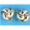 Image 1 : A pair of 18k 3-colour gold 'knot' earrings...