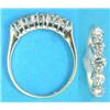 Image 1 : A gold claw-set 5-stone diamond half hoop ring...