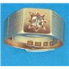 Image 1 : A gentleman's Art Deco 18ct gold ring, gypsy set with a single diamond, engine turned shoulders...
