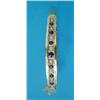 Image 1 : A 9ct gold Victorian design hinged bangle, the front set with a graduated line of alternating sap...