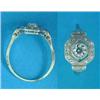 Image 1 : An Art Deco diamond ring, set with an old brilliant cut diamond in a hexagonal border of carre se...