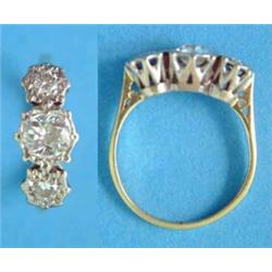 An 18ct gold illusion set 3-stone diamond ring...