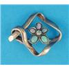 Image 1 : An Edwardian 15ct gold brooch, with a central opal and diamond set flowerhead...