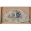 Image 1 : A 19th century fan, having mother of pearl sticks and guards decorated with floral garlands, the...