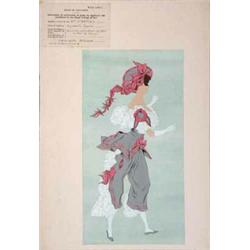 A quantity of art work, c.1930 by Elizabeth Trinks, principally period and contemporary costume s...