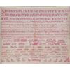 Image 1 : A fine French sampler dated 1862, embroidered with fine red silk stitch with alphabets, numbers a...