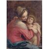 Image 1 : 19th C. Italian School oil on zinc panel, Madonna and child, 6.5 x 4.75 ins. Gilt gesso frame....