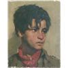 Image 1 : Italian School unframed oil on canvas, Portrait of a boy, 12 x 9.5 ins....