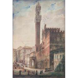 Alexandro ... (late 18th C. Italian) watercolour, Italian town square, possibly Verona, indistinc...