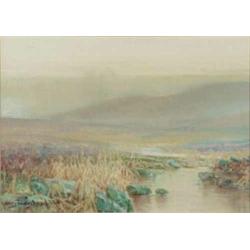James Townshend (Exh.1883-1940) watercolour, Moorland stream, signed, 10.5 x 15 ins....