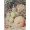 Image 1 : William Henry Hunt (1790-1864) watercolour, Still life of apples, grapes and red currants, signed...