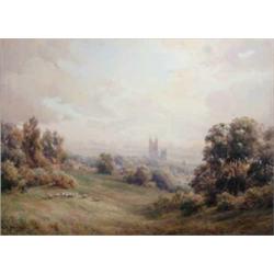 Joseph A. Powell (fl.1901-14) watercolour, Lincoln from the North East, signed, 21 x 29 ins....