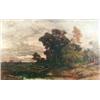 Image 1 : E. Hove Cumbo oil on canvas, Women gathering reeds at sunset, signed and dated 1819, 38 x 62 ins....