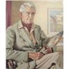 Image 1 : Veronica Burleigh (1909-) unframed oil on canvas, Portrait of C H H Burleigh, signed, 30 x 25.5 i...