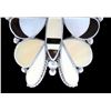 Image 3 : Zuni Old Pawn Silver Inlaid Mosaic Butterfly Pin