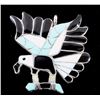 Image 1 : Zuni Inlaid Mosaic Silver Hawk Brooch Pendant