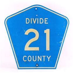 North Dakota Divide County Highway Sign