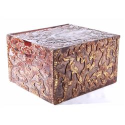 Chinese Railroad Herb Carved Box circa 1840-1860