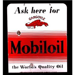 Rare Mobiloil Gargoyle Porcelain Sign c. 1930's