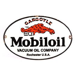 Mobiloil Gargoyle Porcelain Sign c. 1950's