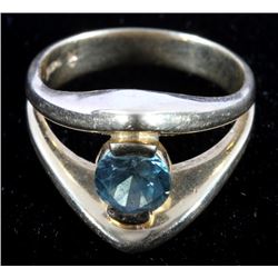14k Gold Ring with 1ct Montana Blue Sapphire
