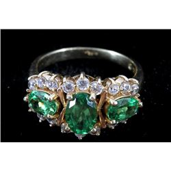 Tsavorite Garnet & Diamond 14k Gold Ring