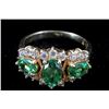 Image 1 : Tsavorite Garnet & Diamond 14k Gold Ring